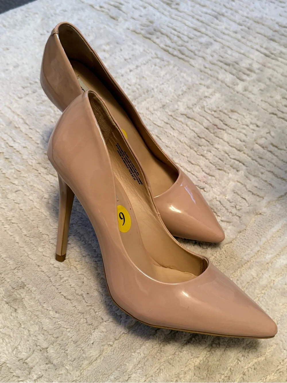 Steve Madden Nude Patent Pointed-Toe Stiletto Heels - Women